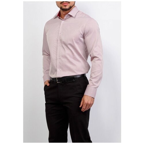 фото Рубашка мужская длинный рукав casino c164/15/160/z/1, полуприталенный силуэт / regular fit, цвет красный, рост 174-184, размер ворота 44