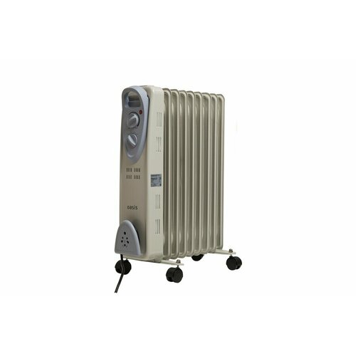 Радиатор масляный Oasis, модель US-20, 2000 Вт, 9 секций, до 20 кв. м, обогреватель масляный, обогреватель для дома