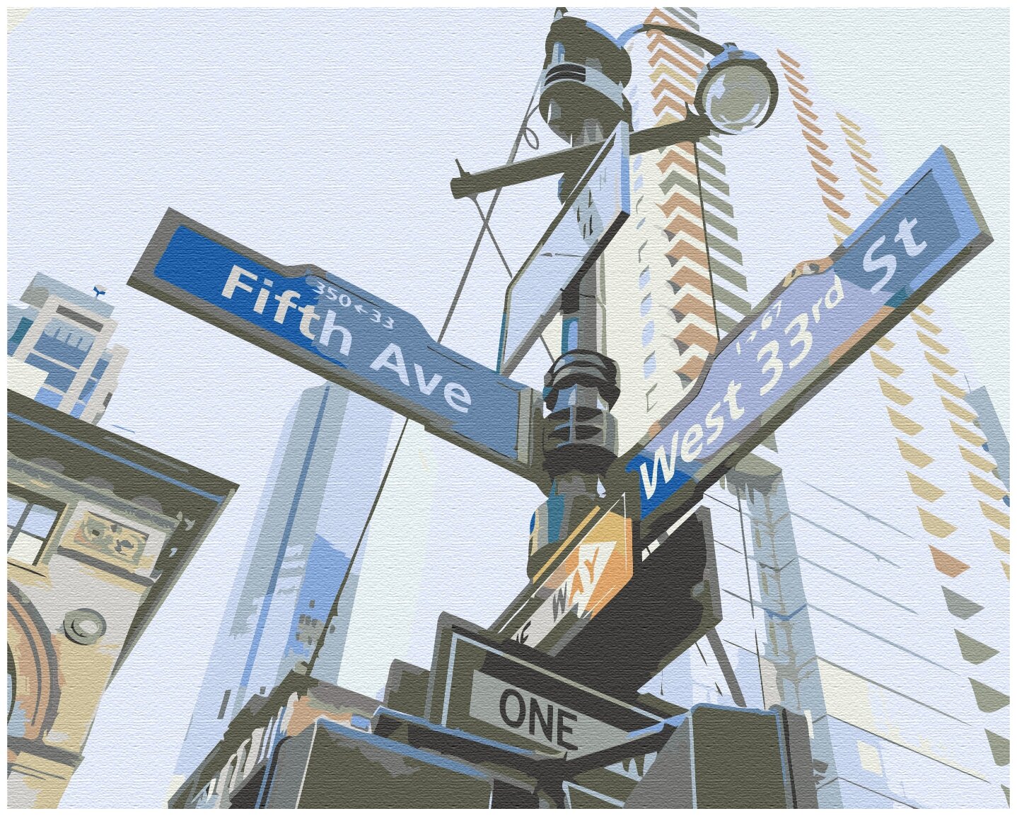 Картина по номерам на холсте с подрамником 40х50 см. Города, улицы, достопримечательности, путешествия. "Нью-Йорк", арт. 1966/