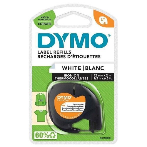 Картридж оригинальный Dymo Letra Tag S0718850, 12мм х 2м, черный-белый