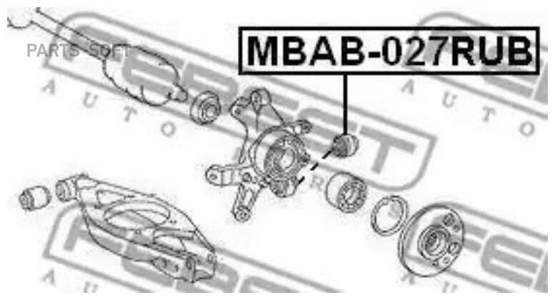MBAB027RUB_сайлентблок задней цапфы!\ MB W124-W210 85> FEBEST / арт. MBAB027RUB - (1 шт)