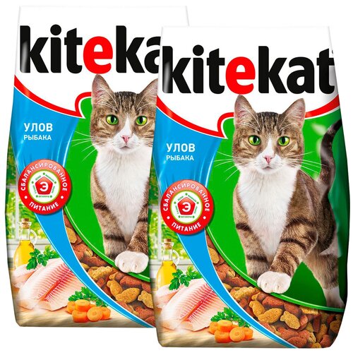 KITEKAT улов рыбака для взрослых кошек (0,35 + 0,35 кг)