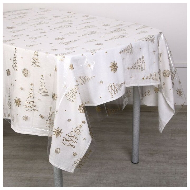 фото Скатерть «Ёлки», золото 130 х 200 см