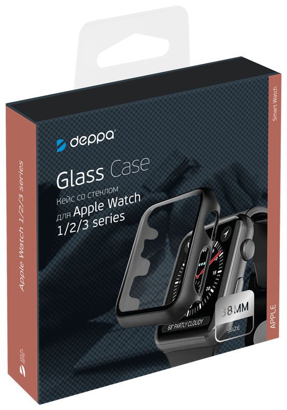 Защитное стекло Deppa со стеклом для Apple Watch 1/2/3 series