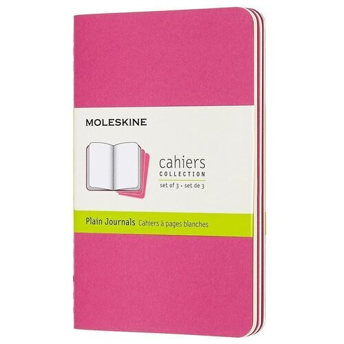 фото Набор 3 блокнота moleskine cahier journal pocket, 64 стр., розовый неон, нелинованный
