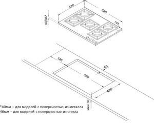 Газовая варочная панель Korting HGG 7835 CTN