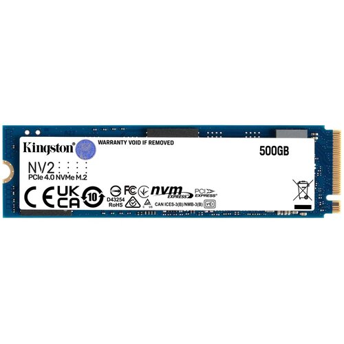 Накопитель SSD M.2 2280 Kingston SNV2S/500G NV2 500GB PCIe 4.0 x4 NVMe 3500/2100MB/s MTBF 1.5M 160 TBW