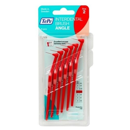 Межзубные ершики TePe Angle Red 0,5 мм межзубный ершик tepe angle размер 1 0 45 мм