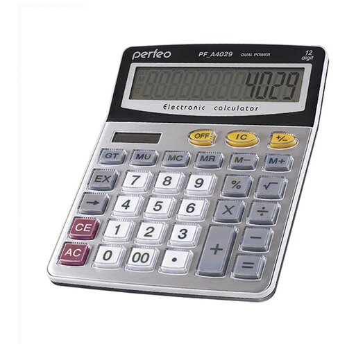 Настольный калькулятор Perfeo PF_A4029 (серый)