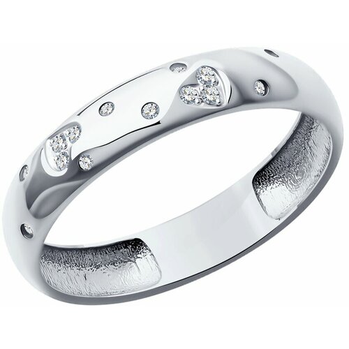 Кольцо обручальное SOKOLOV Diamonds из белого золота с бриллиантами 1110234-3, размер 16