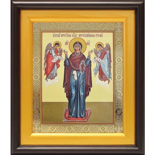 Икона Божией Матери Нерушимая Стена, широкий киот 21,5*25 см икона божией матери нерушимая стена деревянный киот 14 5 16 5 см