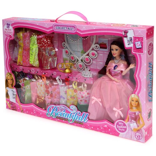 фото Кукла с набором платьев и аксессуарами / типа барби / кукла принцесса в бальном платье / одежда для кукол / с платьями №698d1 игродом