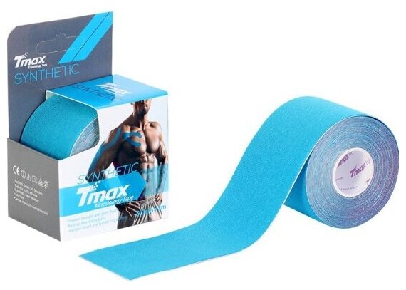 Тейп кинезиологический Tmax Synthetic Blue (5 см x 5 м), арт. 423327, голубой