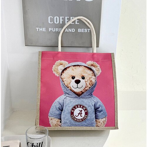 Сумка шоппер фактура зернистая розовый 379₽