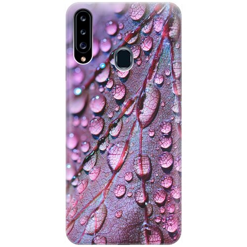фото Re:pa накладка transparent для samsung galaxy a20s с принтом "лист в каплях"