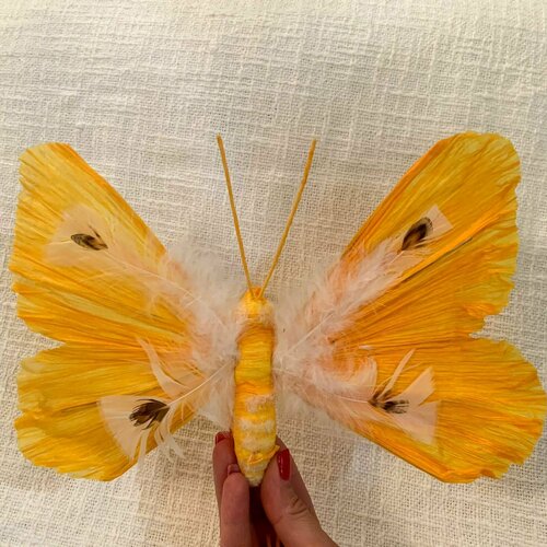 Бабочка подвесная интерьерная, бумажная комплект 2 шт, размер 25*17 см