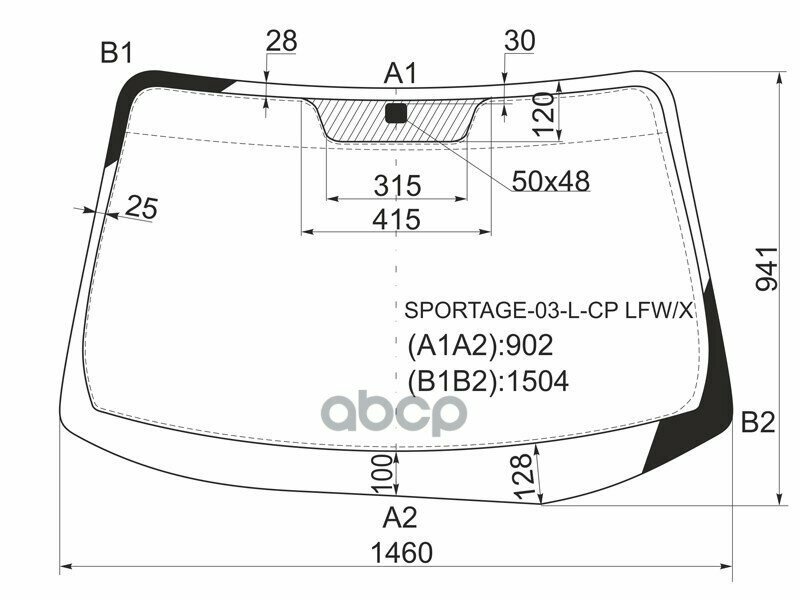 Стекло Лобовое Kia Sportage 06-10 XYG арт. SPORTAGE-03-L-CP LFW/X