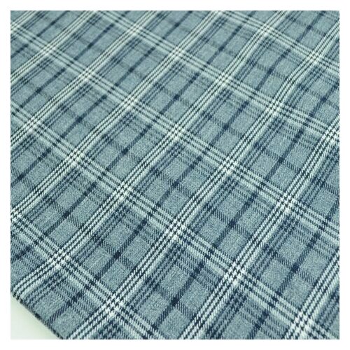 Ткань для рукоделия и шитья/Клетка костюмная темно-синий/ без стретча/ на отрез 5*1,5 м