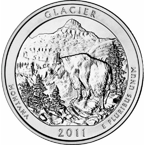 (007p) Монета США 2011 год 25 центов Глейшер Медь-Никель UNC 2011 монета остров гернси 2011 год 5 фунтов 40 лет новой монетной системе медь никель unc