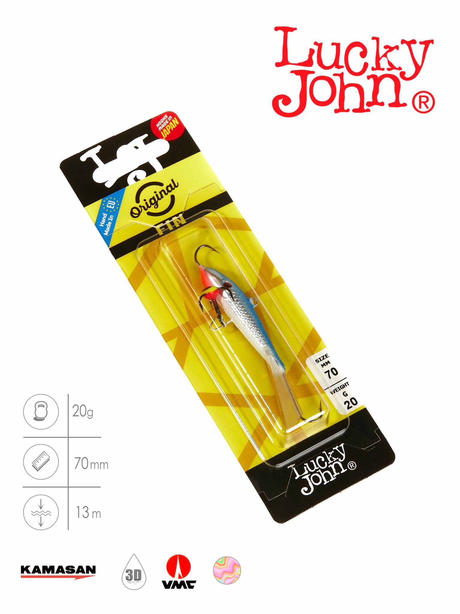 Балансир для зимней рыбалки Lucky John FIN 5 цвет 15H длина 70 мм вес 20 г — фото 1