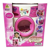 Игрушечная стиральная машина имитирует работу реальной машинки-автомат. У нее выдвигается лоток для порошка, круглая дверка открывается,  ...