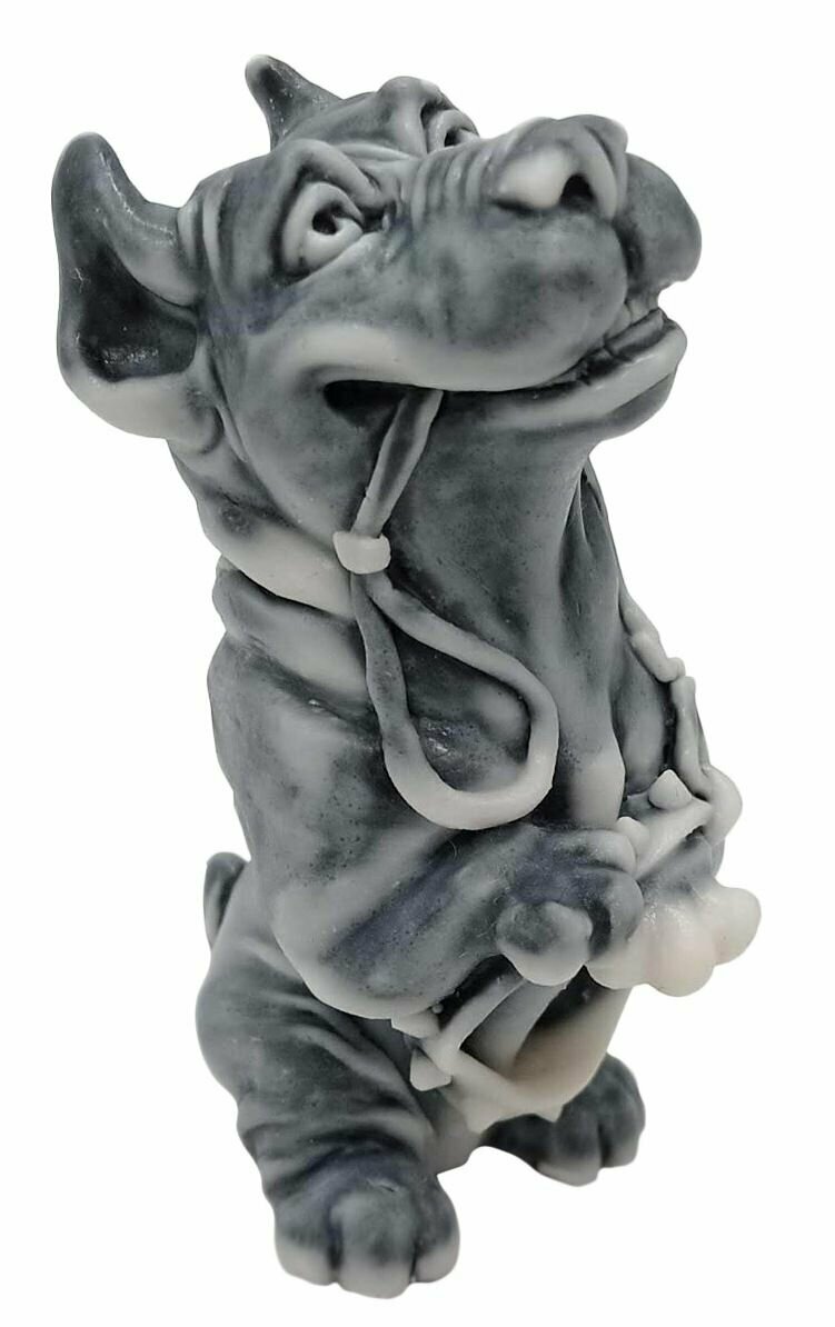 фото Статуэтка Собака "Пройдем гулять" шарж 7,5 см мраморная крошка