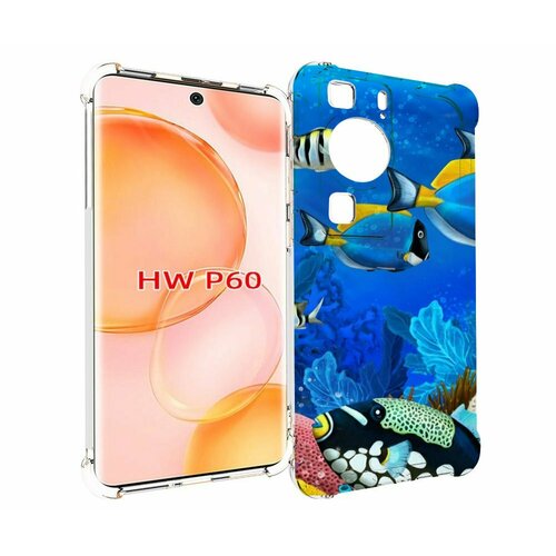 Чехол MyPads Рыбки для Huawei P60 задняя-панель-накладка-бампер