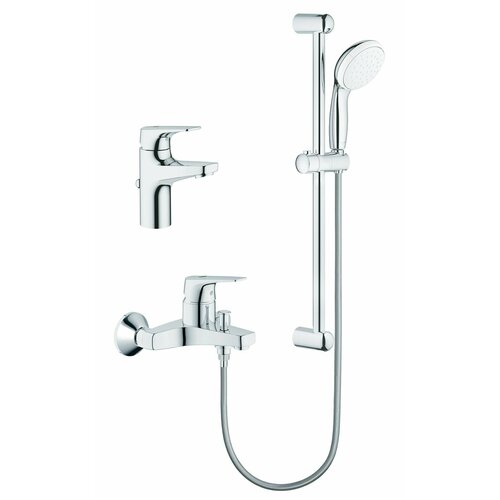 Комплект смесителей для ванной Grohe BauFlow, хром душевой комплект grohe euphoria 110 champagne 27227001 хром хром 1750 мм