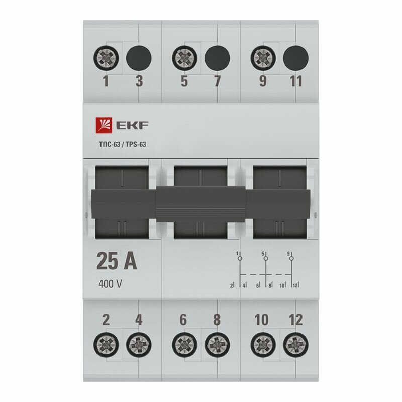 tps-3-25 Трехпозиционный переключатель 3P 25А Basic EKF - фото №2