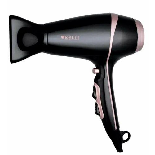 фен kelli kl 1120 черный розовый Фен KL-1129 Kelli 2400Вт 2скор. +хол. возд. пластик черный