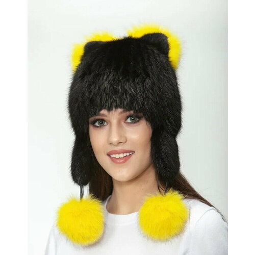 фото Шапка ушанка , размер 55 - 56, желтый мария