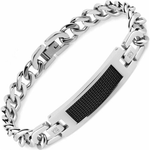 фото Браслет-цепочка, фианит, черный tatic