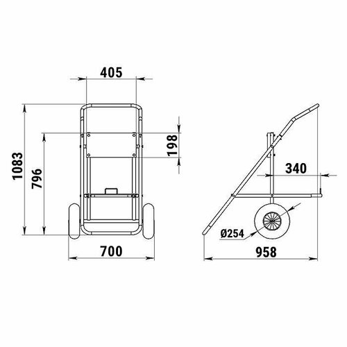 Тележка для ПЛМ с местом для топливного бака Poseidon 060125T 20960₽
