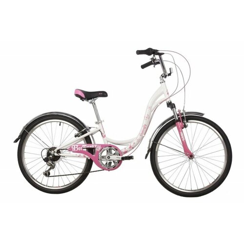 фото Велосипед 24 novatrack butterfly (6-ск.) белый/розовый (рама 11) pn22