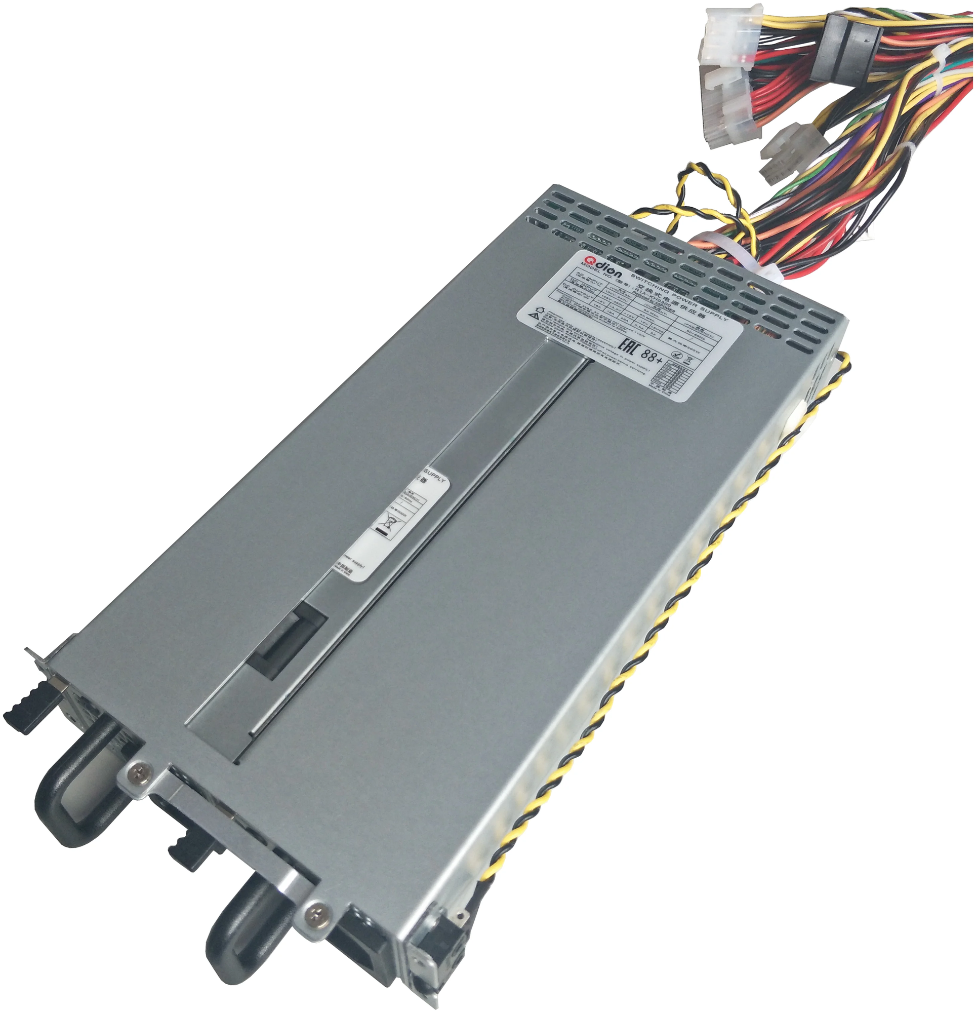 Qdion Model R1D-KH0300 P/N:99RDKH0300I1170110 1U Slim Redundant 300W DC-DC Efficiency 85+, connector: