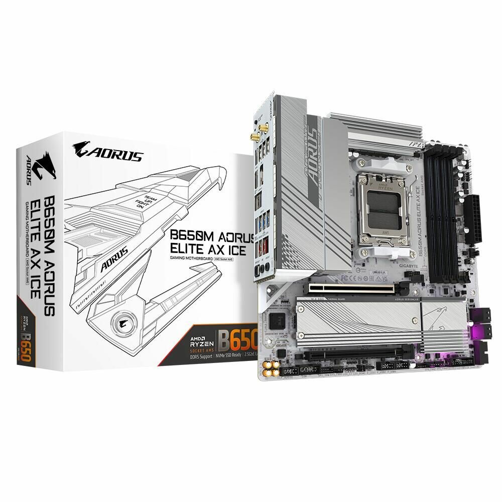 Материнская плата GIGABYTE B650M AORUS ELITE AX ICE