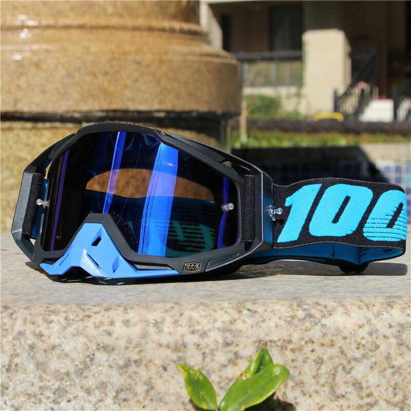 Маска очки для мотокросса, эндуро, питбайка 100%, черная/синяя