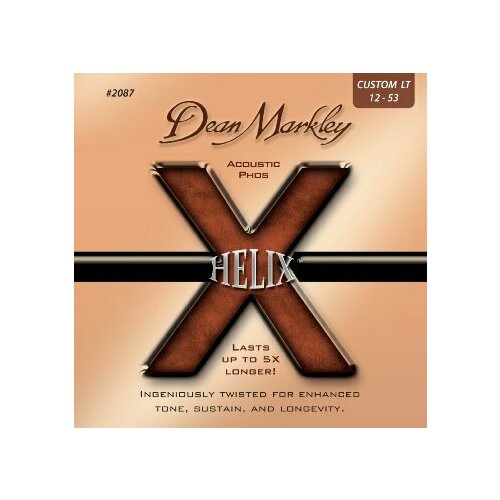 Струны для акустической гитары Dean Markley Helix HD Phos Acoustic Custom LT 2087 12-53