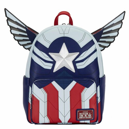 Сумка рюкзак Loungefly Сокол в виде Капитана Америка из вселенной Марвел Falcon Captain America Cosplay сумка рюкзак loungefly дэдпул из вселенной марвел deadpool marvel