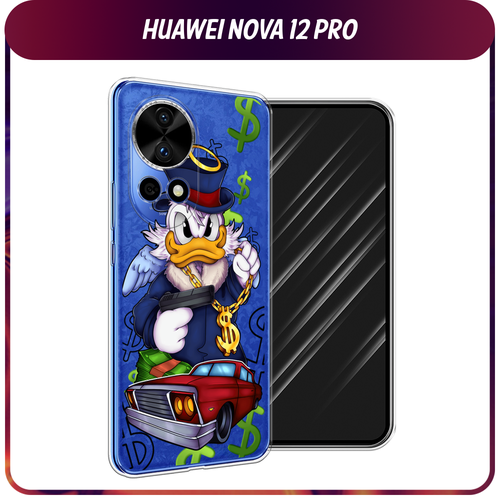 Силиконовый чехол на Huawei Nova 12 Pro / Хуавей Нова 12 Про Scrooge McDuck with a Gold Chain, прозрачный силиконовый чехол на huawei nova 5i хуавей нова 5i scrooge mcduck with a gold chain прозрачный