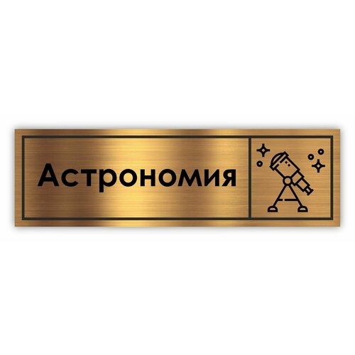 Кабинет Астрономии табличка на дверь School 300*90*1,5 мм. Золото