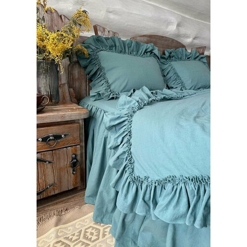 Комплект льняного постельного белья Olbert premium евро