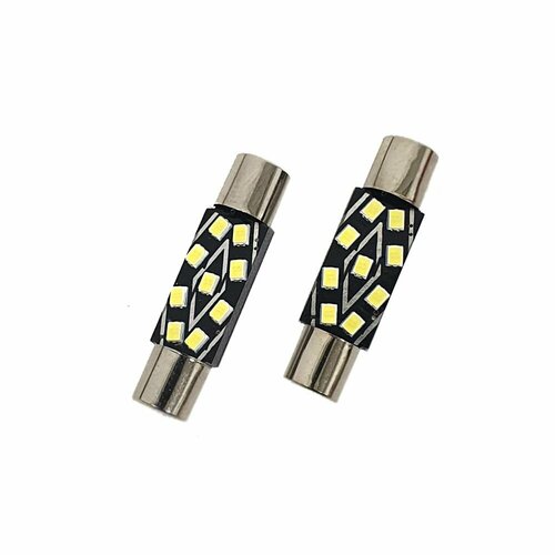 Автомобильная светодиодная лампа 2шт Black Vision 28mm 5000K белый лампочки 28мм в салон, в бардачок, в подсветку козырьков