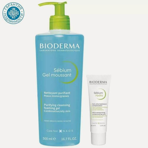 Изображение товара Bioderma Набор Sebium для увлажнения жирной кожи: крем, 40 мл + гель, 500 мл