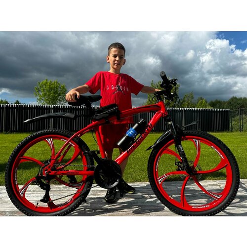 Велосипед Richiesto 24 Литые диски мощность и стиль в одном велосипеде красный глянец модель 2024 26500₽