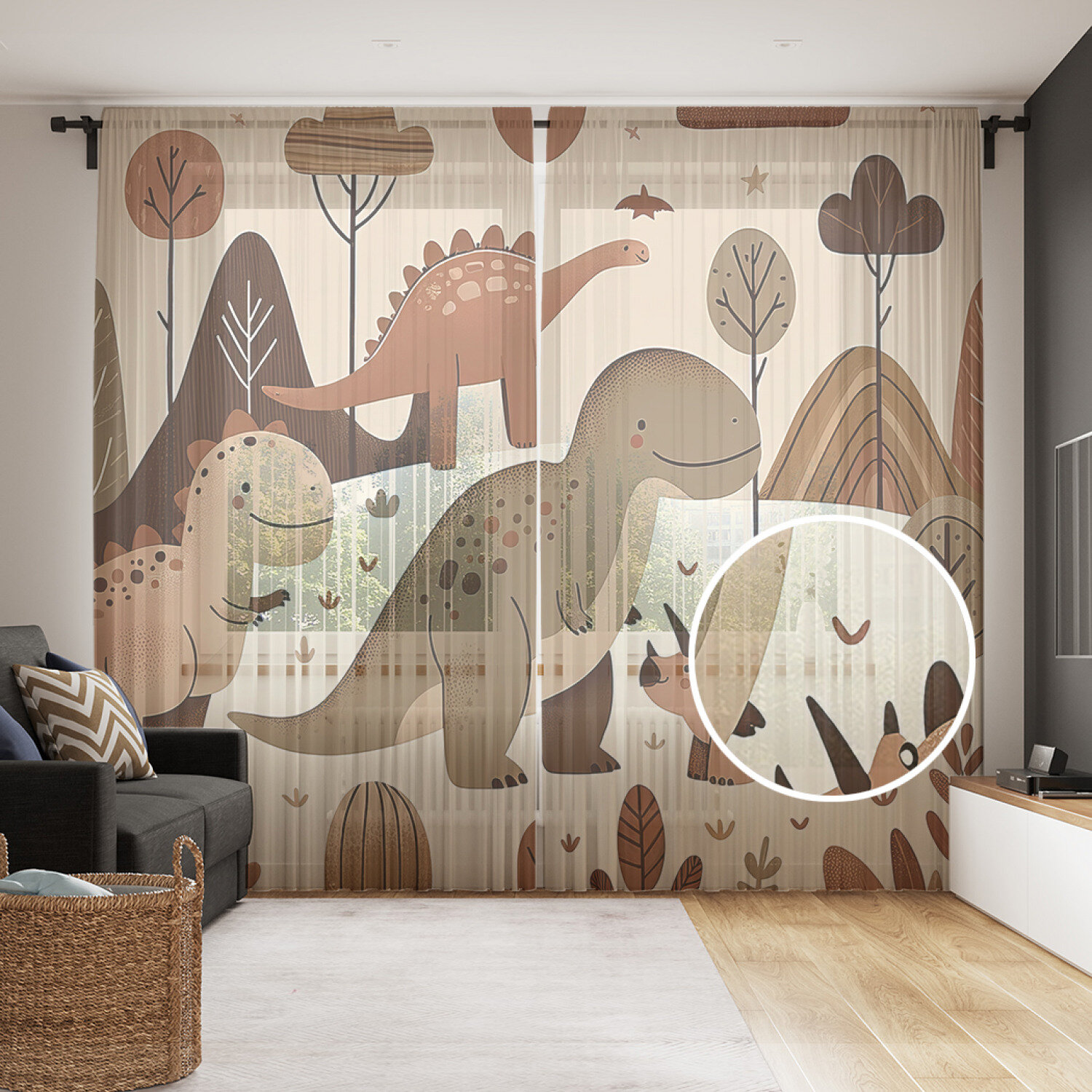 Тюль фототюль длинный JoyArty 