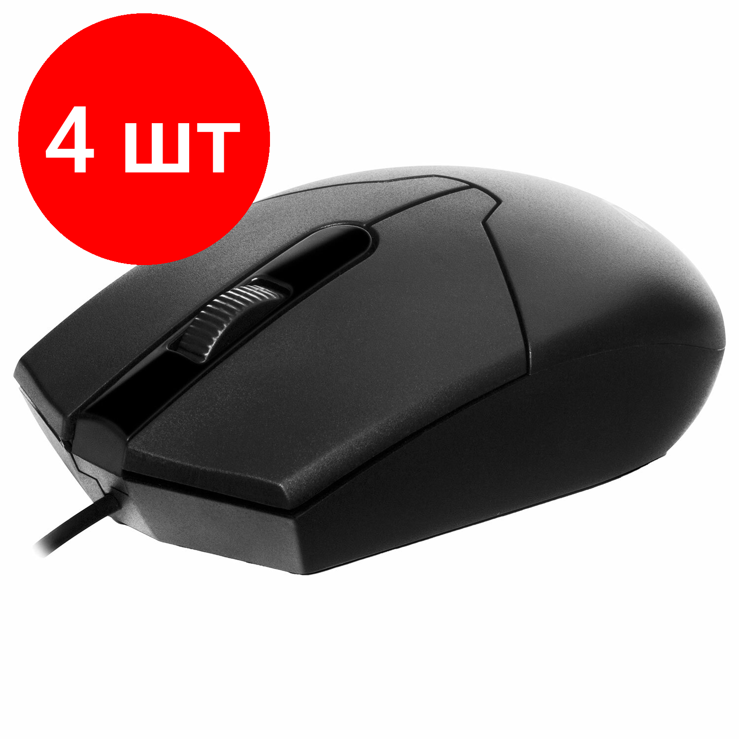 Комплект 4 штук, Мышь компьютерная Sven Мышь RX-30 USB черная (SV-018214)