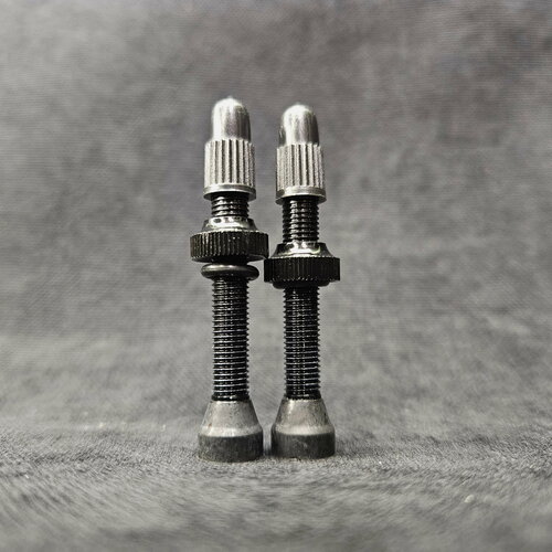 Комплект ободных бескамерных ниппелей ColtBikes, 40 мм, Presta, алюминиевые, 2 штуки, черные