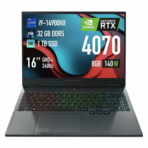 Ноутбук игровой Thunderobot Gravity 16 Max/16"/Core i9-14900HX/32/1TB/RTX 4070/Win/Grey Metallic серый, серый металлик