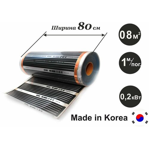 Инфракрасный пленочный теплый пол Lavita ширина 80 см 08 м2 под ламинат линолеум 621₽